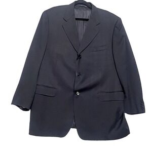 Canali Italian Tailored Classic Wool Sport Coat Blazer Mens 56R Black Formal